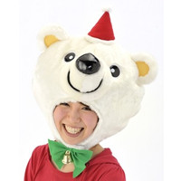 かぶりもの 白クマ サンタクロースやトナカイのコスチューム クリスマスのコスプレ クリスマスグッズ クリスマス用品